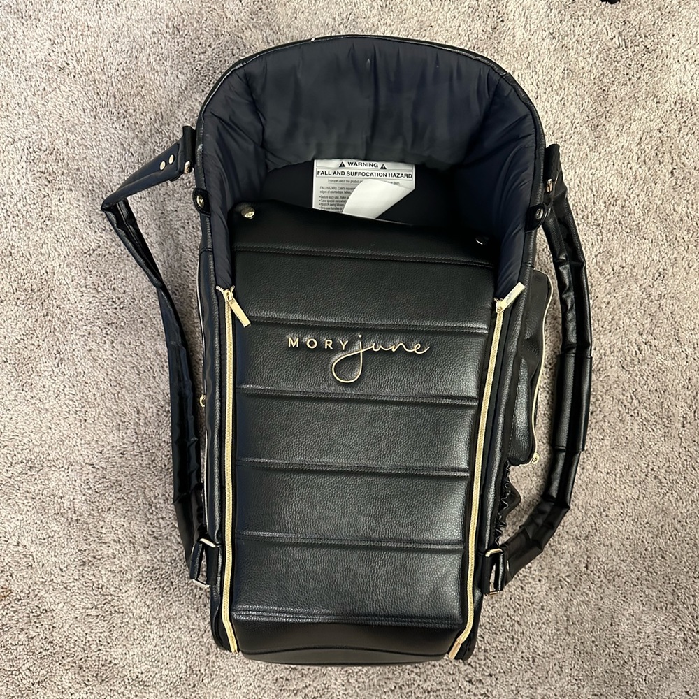 Mory June Black Leather Moses Bag